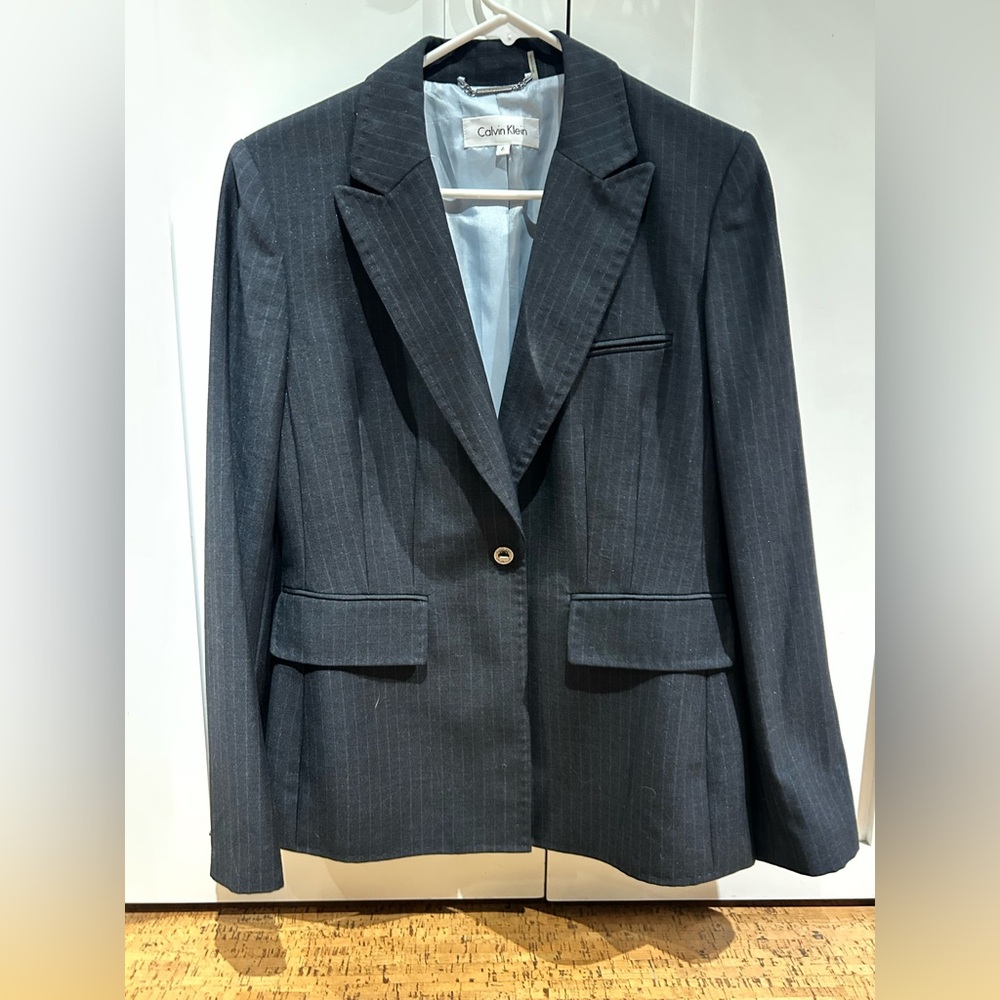 Calvin Klein Black Pinstripe Blazer